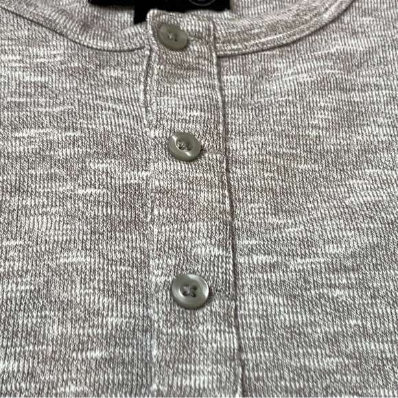 Treasure & Bond Double Knit Henley in Heather Grey - Picture 9 of 9